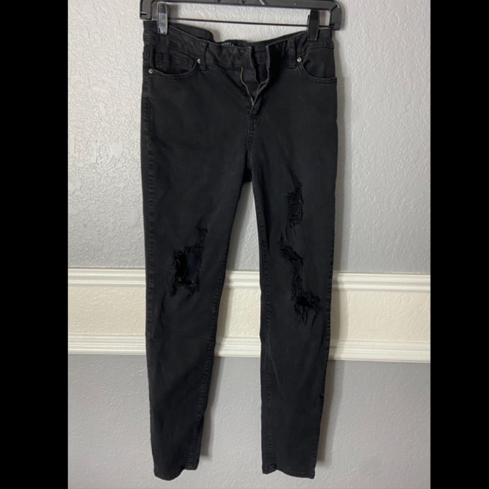 black ripped jeans